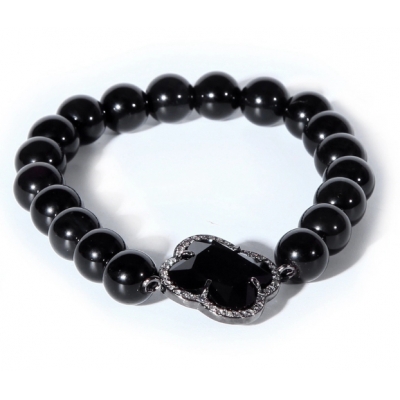 SUNHOO black mystical obsidian Bead Bracelets for Men